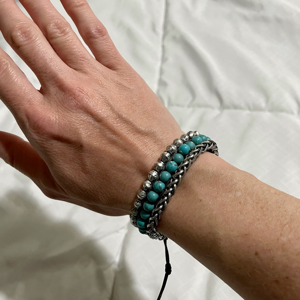 Lucky Brand Leather & Beaded Bracelet